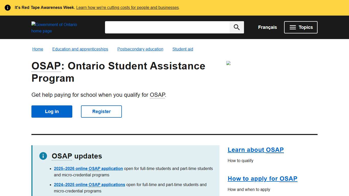 OSAP: Ontario Student Assistance Program ontario.ca